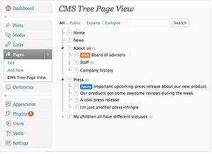 wordpress網(wǎng)站頁面樹形結構圖插件 cms tree page view